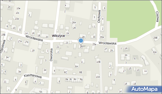 Wilczyce, Wrocławska, 25, mapa Wilczyce