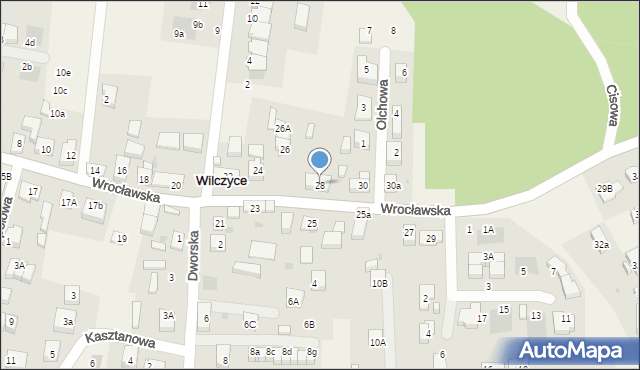 Wilczyce, Wrocławska, 28, mapa Wilczyce