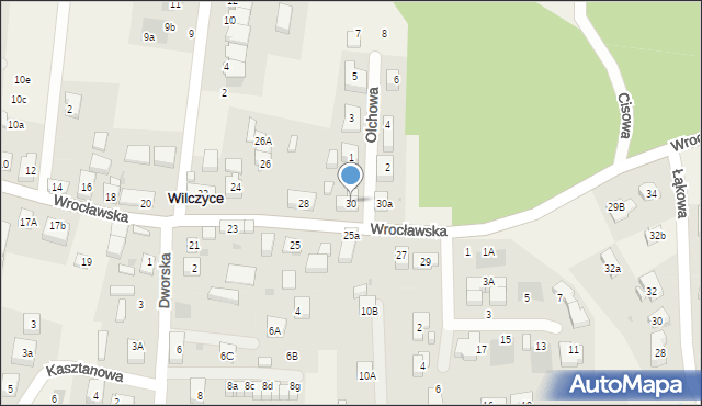 Wilczyce, Wrocławska, 30, mapa Wilczyce