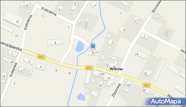 Wilków, Wrocławska, 11, mapa Wilków