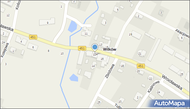 Wilków, Wrocławska, 12A, mapa Wilków