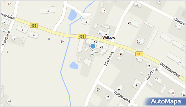 Wilków, Wrocławska, 14, mapa Wilków