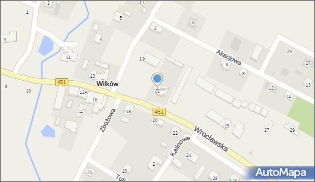 Wilków, Wrocławska, 21, mapa Wilków