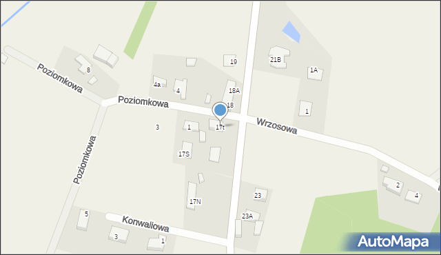 Wioska, Wrzosowa, 17t, mapa Wioska
