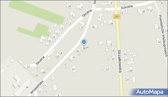 Witkowo, Wrzesińska, 1b, mapa Witkowo