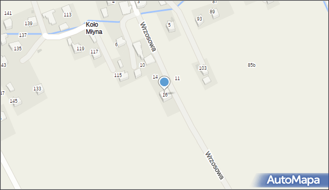 Wola Radziszowska, Wrzosowa, 16, mapa Wola Radziszowska