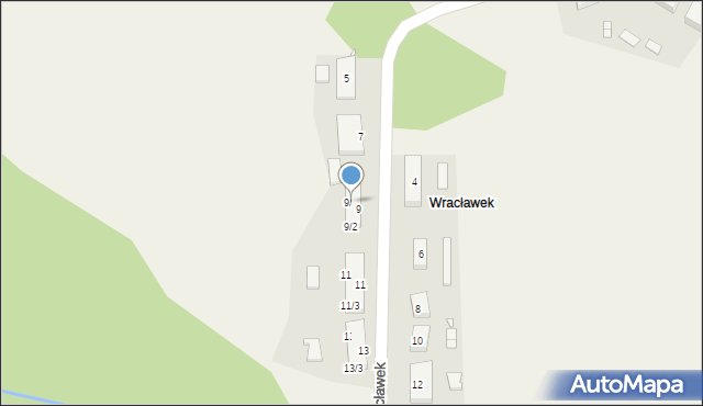 Wracławek, Wracławek, 9/1, mapa Wracławek