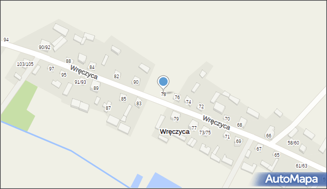 Wręczyca, Wręczyca, 78, mapa Wręczyca