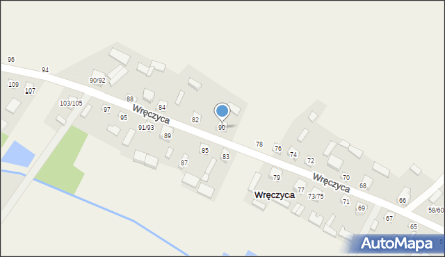 Wręczyca, Wręczyca, 90, mapa Wręczyca