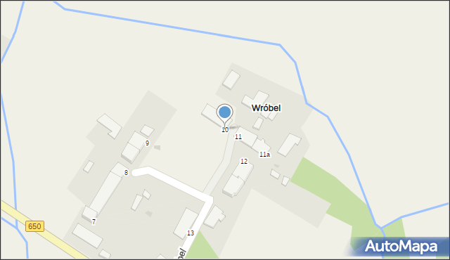 Wróbel, Wróbel, 10, mapa Wróbel