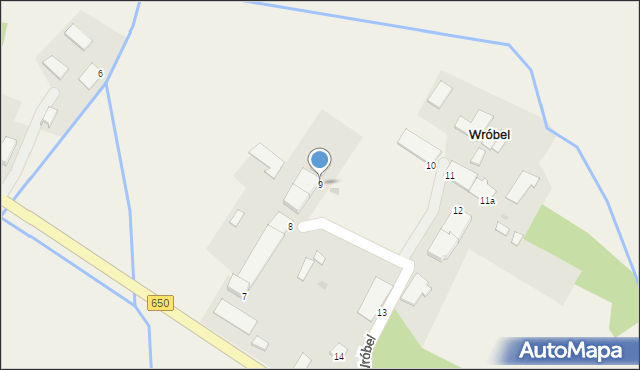 Wróbel, Wróbel, 9, mapa Wróbel