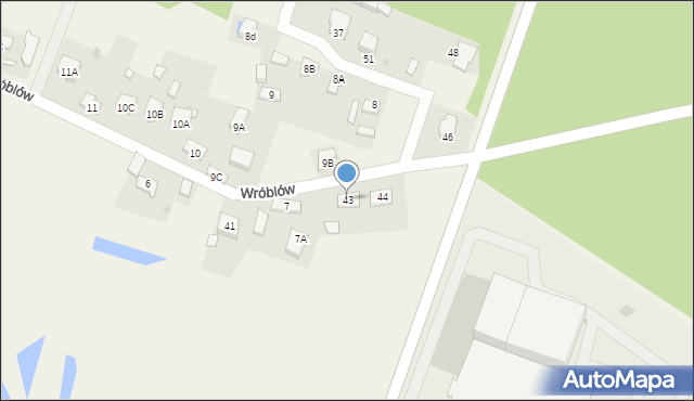 Wróblów, Wróblów, 43, mapa Wróblów