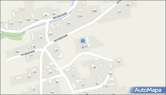 Wróblowa, Wróblowa, 60, mapa Wróblowa