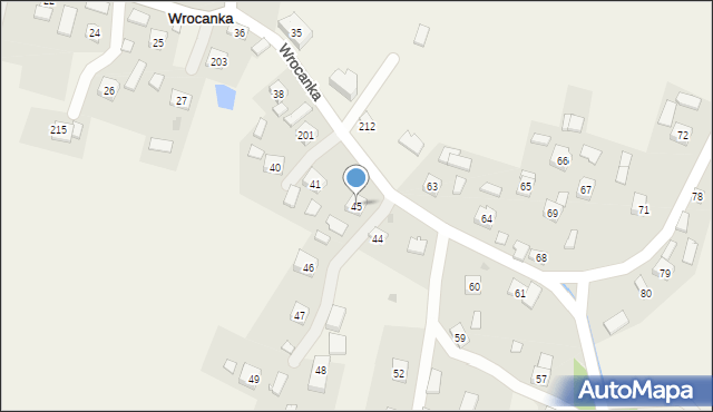 Wrocanka, Wrocanka, 45, mapa Wrocanka