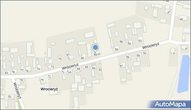 Wrocieryż, Wrocieryż, 63, mapa Wrocieryż