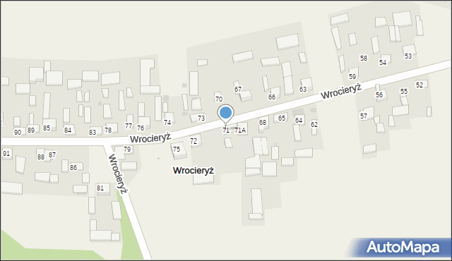 Wrocieryż, Wrocieryż, 71, mapa Wrocieryż