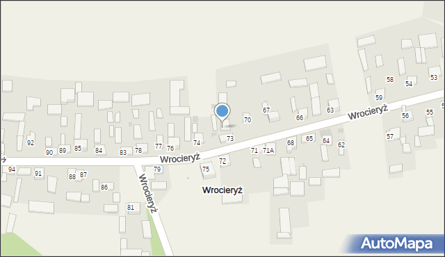 Wrocieryż, Wrocieryż, 73a, mapa Wrocieryż