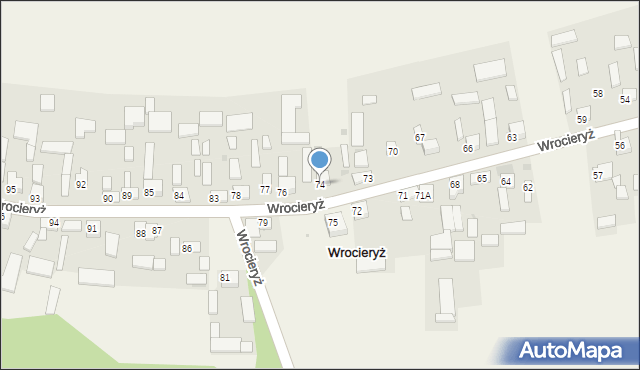 Wrocieryż, Wrocieryż, 74, mapa Wrocieryż