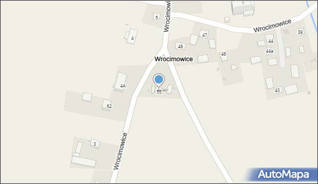 Wrocimowice, Wrocimowice, 55, mapa Wrocimowice