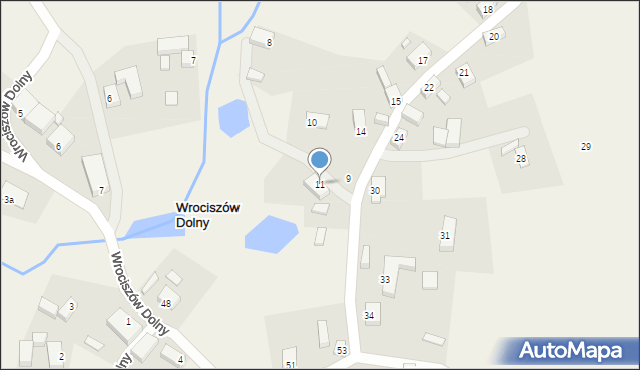 Wrociszów Dolny, Wrociszów Dolny, 11, mapa Wrociszów Dolny