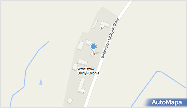 Wrociszów Dolny, Wrociszów Dolny-Kolonia, 11, mapa Wrociszów Dolny