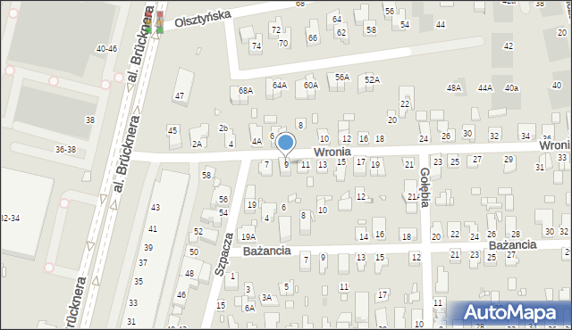 Wrocław, Wronia, 9, mapa Wrocławia