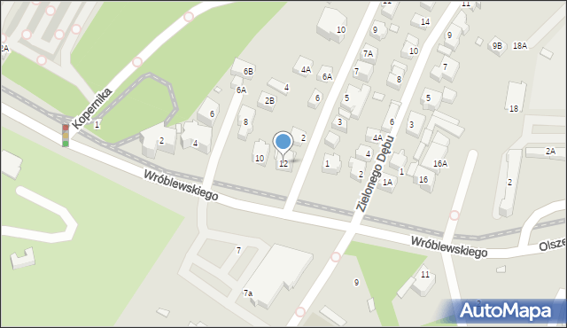 Wrocław, Wróblewskiego Zygmunta, gen., 12, mapa Wrocławia