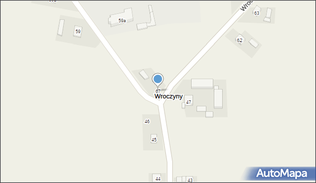 Wroczyny, Wroczyny, 67, mapa Wroczyny