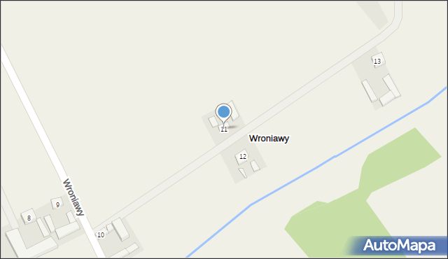 Wroniawy, Wroniawy, 11, mapa Wroniawy