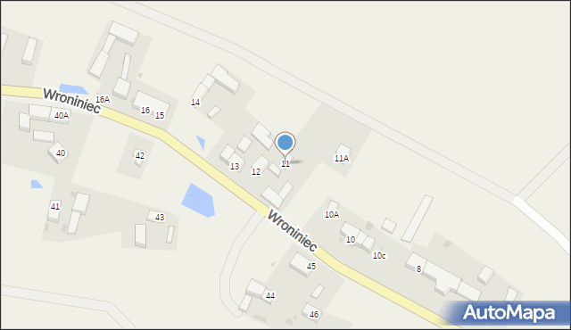 Wroniniec, Wroniniec, 11, mapa Wroniniec