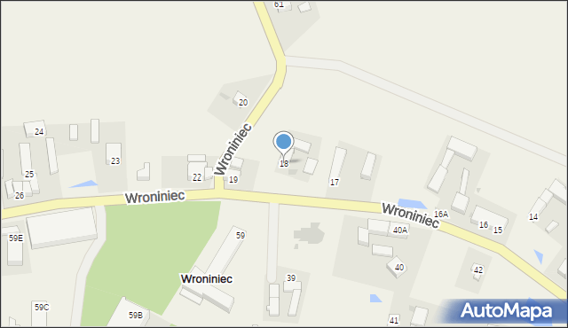 Wroniniec, Wroniniec, 18, mapa Wroniniec