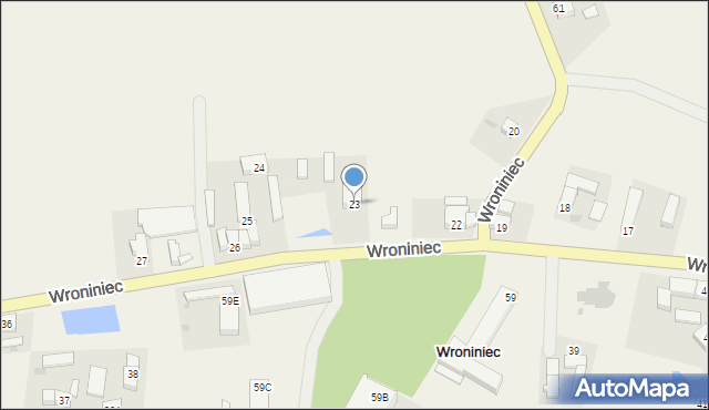 Wroniniec, Wroniniec, 23, mapa Wroniniec