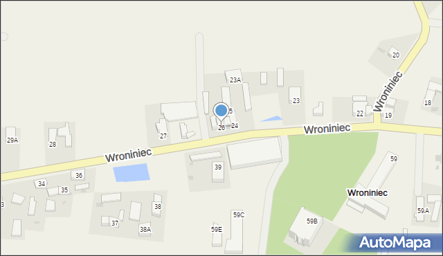 Wroniniec, Wroniniec, 26, mapa Wroniniec