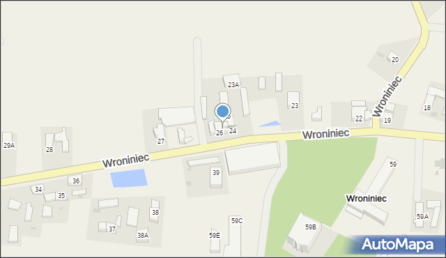 Wroniniec, Wroniniec, 26a, mapa Wroniniec