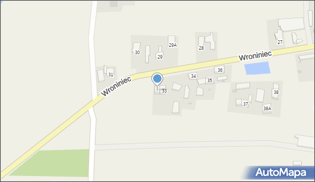 Wroniniec, Wroniniec, 33A, mapa Wroniniec