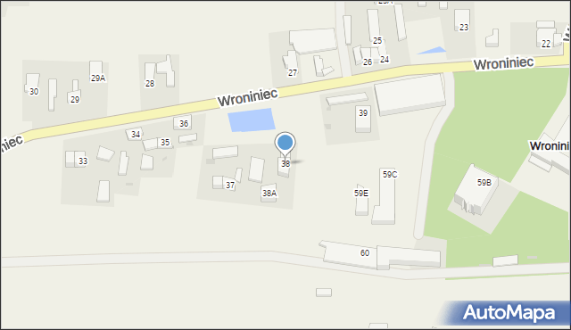 Wroniniec, Wroniniec, 38, mapa Wroniniec