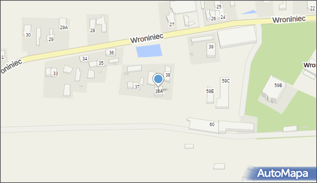 Wroniniec, Wroniniec, 38A, mapa Wroniniec