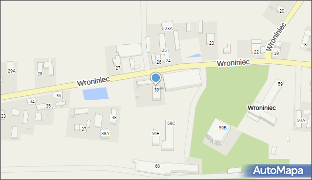 Wroniniec, Wroniniec, 39, mapa Wroniniec