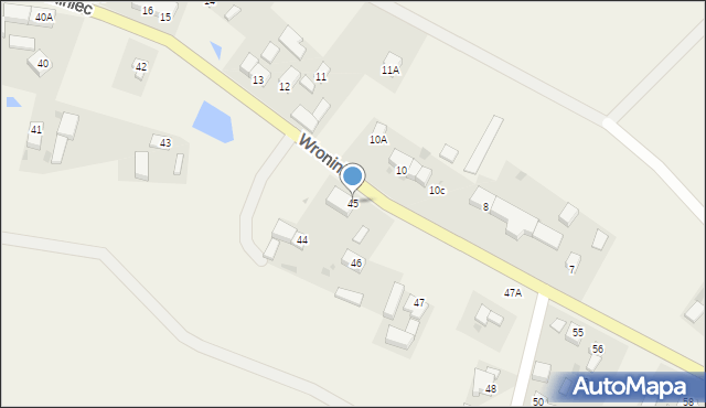 Wroniniec, Wroniniec, 45, mapa Wroniniec
