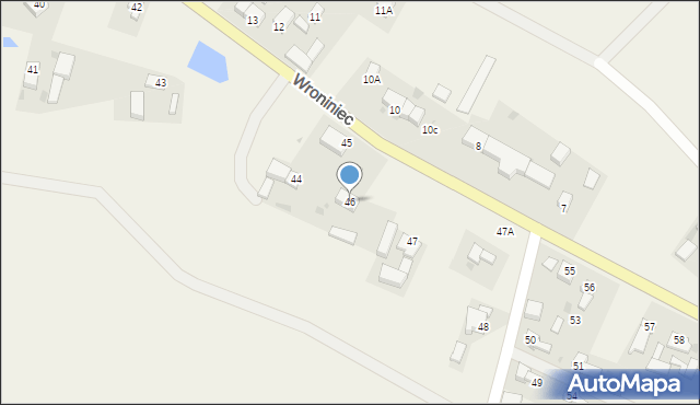 Wroniniec, Wroniniec, 46, mapa Wroniniec