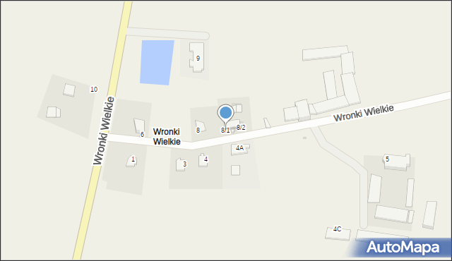 Wronki Wielkie, Wronki Wielkie, 8/1, mapa Wronki Wielkie