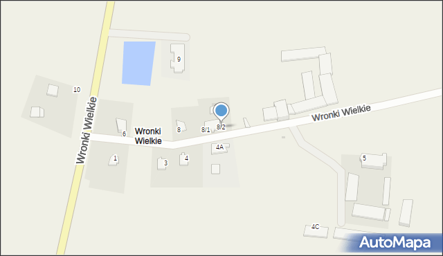 Wronki Wielkie, Wronki Wielkie, 8/2, mapa Wronki Wielkie