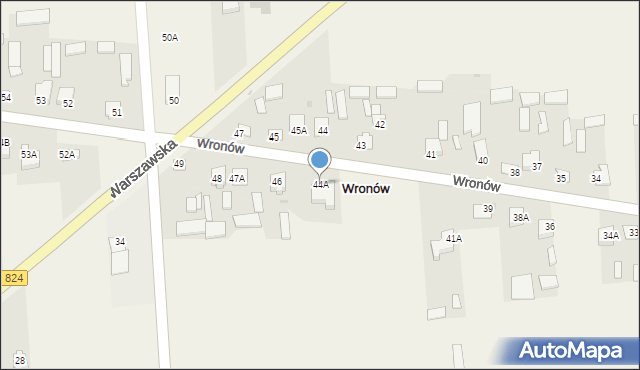 Wronów, Wronów, 44A, mapa Wronów