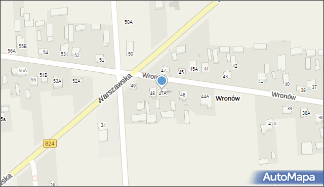 Wronów, Wronów, 47A, mapa Wronów