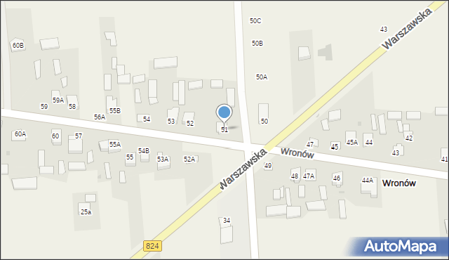 Wronów, Wronów, 51, mapa Wronów