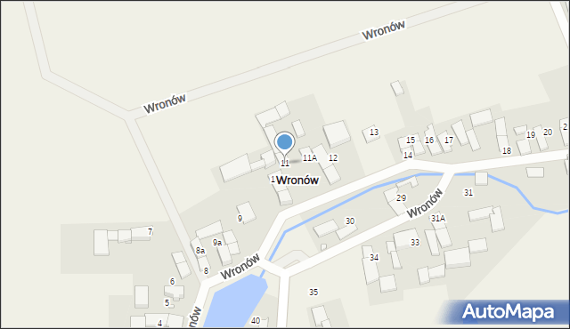 Wronów, Wronów, 11, mapa Wronów