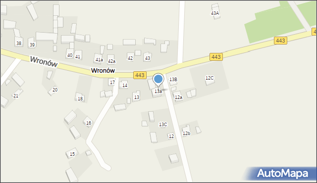 Wronów, Wronów, 13a, mapa Wronów