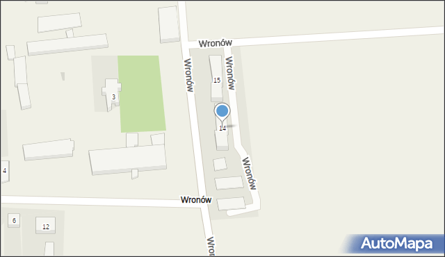 Wronów, Wronów, 14, mapa Wronów