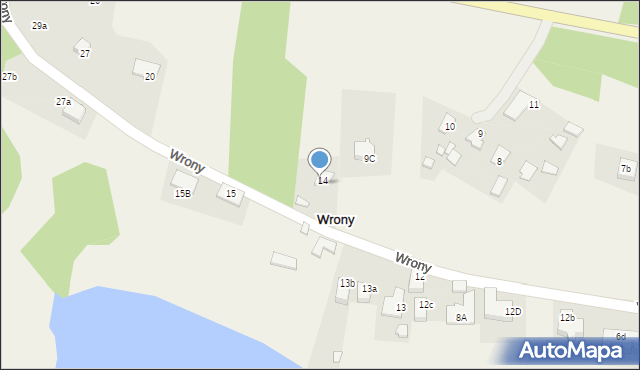 Wrony, Wrony, 14A, mapa Wrony