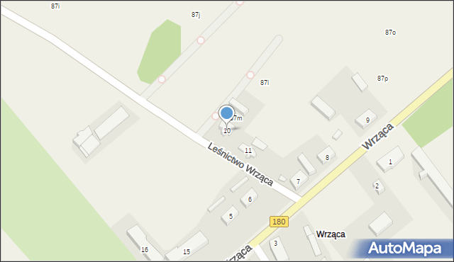 Wrząca, Wrząca, 10, mapa Wrząca